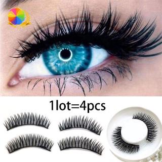 [READY STOCK]4Pcs / Set Bulu Mata 3D eyelashes eyelash Palsu Magnetik Dengan Magnet Ganda Premium Lashes YUE