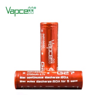 Vapcell G27 INR18650 2700mAh 3.7V ของแท้ 2ก้อนแถมฟรีกระเป๋าใส่ถ่าน