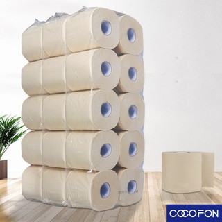 #CC49 Roll tissue (wood/white) กระดาษทิชชู่ ทิชชู่ม้วน กระดาษชำระ สีไม้ 1 ห่อมี 10 ม้วน หนา 4 ชั้น เหนียว นุ่ม