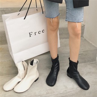 ★Beautiful Shoes Shop.รองเท้าสตรี รองเท้าสตรีท  เกาหลีใต้ ตะวันออก ประตู บูตเดี่ยว 2021 ฤดูใบไม้ร่วง ใหม่ หัวกลม ง่าย ด้