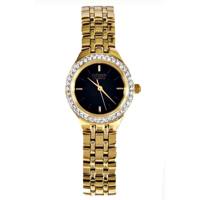 CITIZEN Quartz Crystal Ladies Watch รุ่น EJ6042-56E - Gold / Black