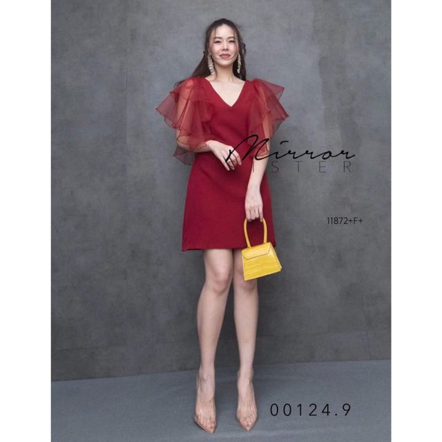 ชุดเดรสออกงาน เดรสสั้น แขนระบาย ชุดเพื่อนเจ้าสาว เสื้อผ้าแฟชั่น ชุดไปงานแต่ง 11872 - รูปที่ 4