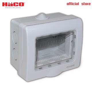 HACO หน้ากากกันน้ำ 3 ช่องพร้อมกล่องลอย สีเทา รุ่น AP-W222R/S-GY