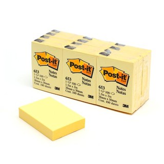 Post-it กระดาษโพสอิท กระดาษโน้ต สีเหลือง (แพ็ค 12 เล่ม) โพสอิท กระดาษโน๊ตกาวในตัว Postit Sticky Note [S24]