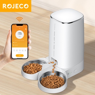 【พร้อมสต็อก 】Rojeco เครื่องให้อาหารสัตว์เลี้ยงอัตโนมัติ WiFi พร้อมรีโมตคอนโทรล 4 ลิตร สําหรับสัตว์เลี้ยง สุนัข แมว