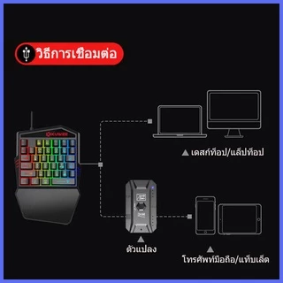 คีย์บอร์ดเกมมิ่ง Gaming Keyboard คีย์บอร์ด คีย์บอร์ดมือเดียว คีย์บอร์ดเกมมิ่ง ด้วยเมาส์และขั้วต่อ Pubg freefire