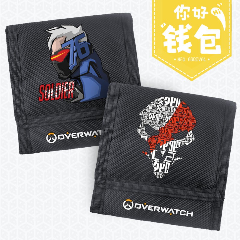 Bifold & Trifold Wallets 156 บาท กระเป๋าสตางค์ลายการ์ตูน Overwatch Solider DVA Charactor Men Bags