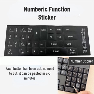สติกเกอร์ฟิล์มตัวเลข 0-9 กันน้ํา กันรอยขีดข่วน สําหรับติดแป้นพิมพ์ แล็ปท็อป คอมพิวเตอร์ตั้งโต๊ะ