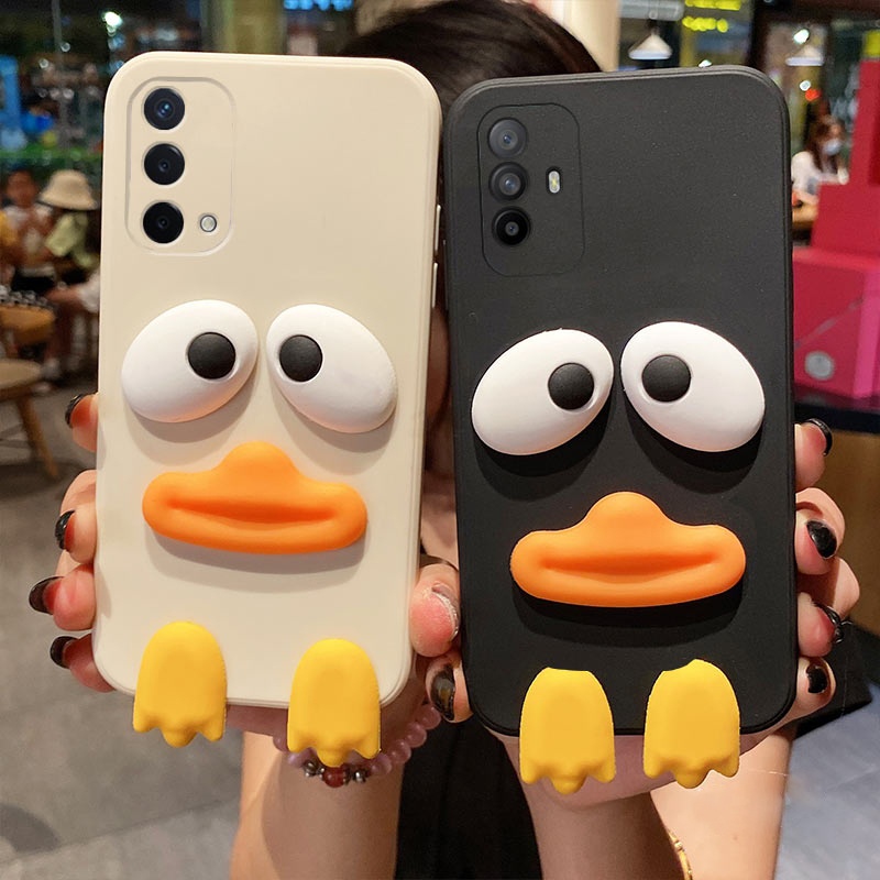 สำหรับ OPPO A38 A78 A17 A17K A83 A3S A12E A7 A5S A12 A12S A15 A15S A35 A16 A16S A16K A36 A76 A96 A8 A31 A32 A33 A53 A5 A9 2020 A52 A72 A92 A57 2022 A54 A98 A58 A18 A79 F5 F7 F9 F11 F15 F17 F19 Find X3 X5 X6 Pro เคสโทรศัพท์ TPU นุ่มสไตล์เป็ดน่ารักฝาหลังแบบ