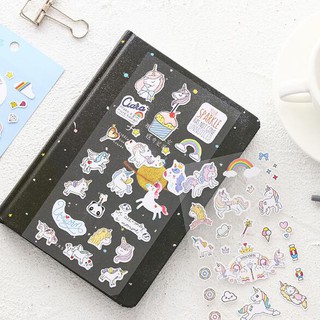 ★★พร้อมส่ง★★ Sticker  Unicorn  สติ๊กเกอร์น่ารัก รูปยูนิคอร์น เอาไว้ติดปฎิทิน สมุด ไดอารี่ น่ารักมากๆ