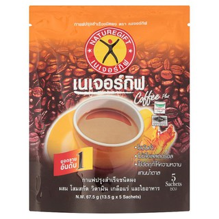 ถูกที่สุด✅  เนเจอร์กิฟ คอฟฟี่ พลัส กาแฟปรุงสำเร็จชนิดผง 13.5กรัม x 5 ซอง Nature Gift Coffee Plus Instant Coffee Powder 1