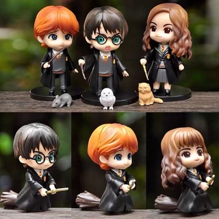 ตุ๊กตาฟิกเกอร์ Harry Potter Hermione Ron ของขวัญ สําหรับตกแต่ง 3 ชิ้น