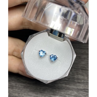 ต่างหูพลอยหัวใจ  พลอยแท้ทุกชิ้น  silver 92.5%