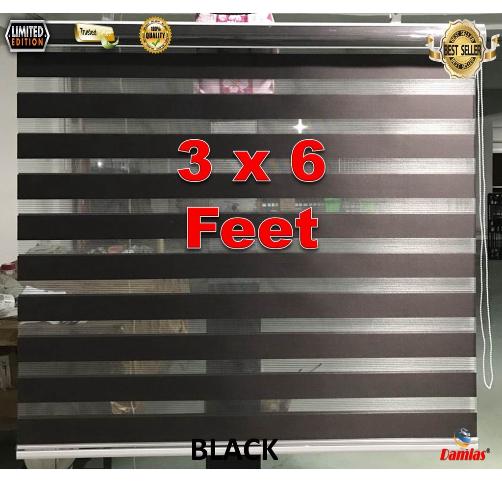 Zebra Roller Blind / Roman Roller Blind / Bidai Langsir Tingkap [3 x 6 ฟุต] - หลากสี