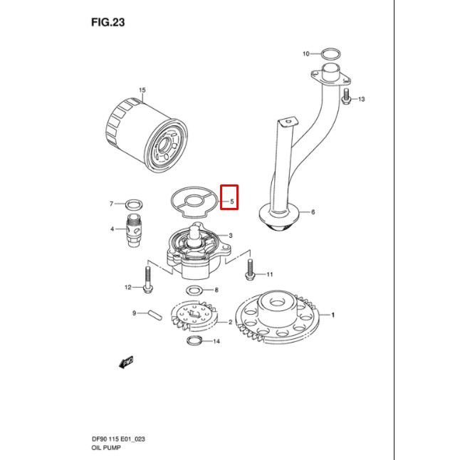 16451-90J00-000 O RING, OIL PUMP โอริง เครื่aองยนต์เรือซุซุกิ Suzuki Outboard 16451-90J00 1645190J00