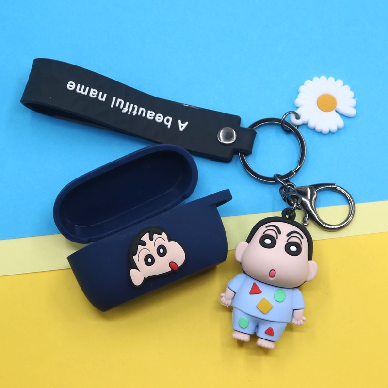 Jabra Elite 3 Case Jabra Elite 75T Waterproof Case Shockproof Case Cartoon Keychain Crayon Shinchan 