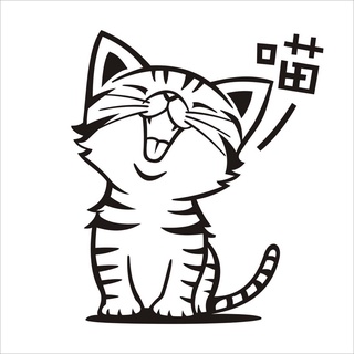 แมว  สติกเกอร์ pvc กันน้ำ ขนาด 8.5 x 10 cm มีหลายสีให้เลือก ราคา 39 บาท