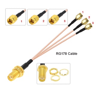 อะแดปเตอร์ขยายเสาอากาศ SMA ตัวเมีย เป็น 3 SMA ตัวผู้ 3 ทาง RG178 15 ซม. 1 ชิ้น