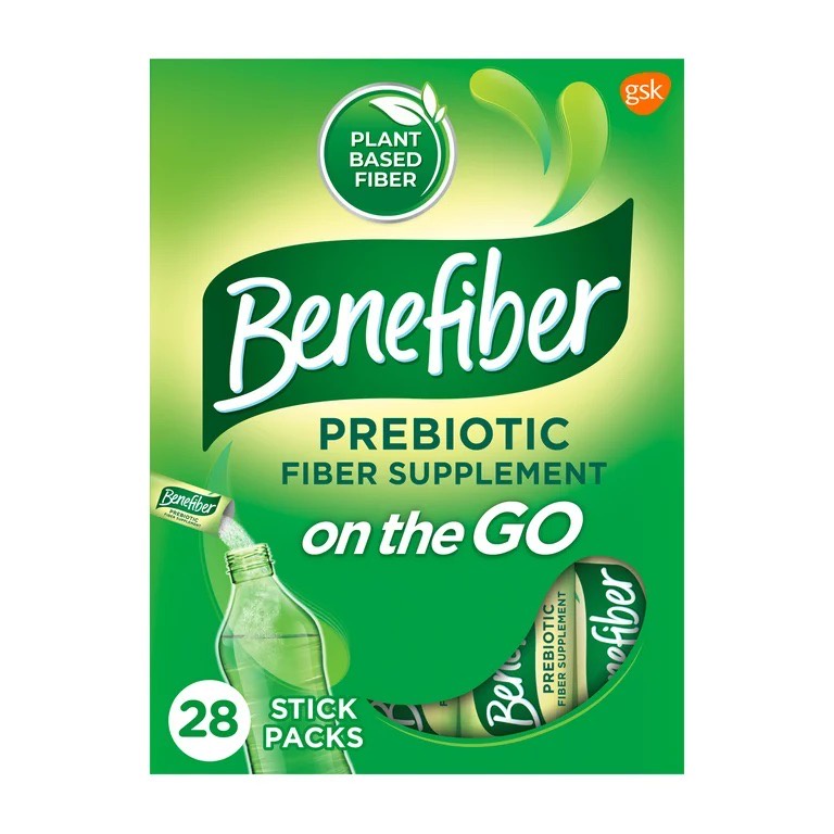 exp:12/26ไฟเบอร์ผง Benefiber Natural Fibre Supplement On-the-Go Stick 28 Pack ผงไฟเบอร์ใยอาหาร  เสริ
