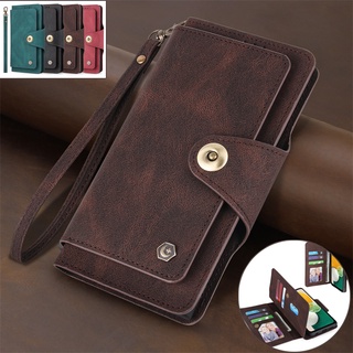 Design Leather Case iPhone 6 6S 7 8 SE 2020 SE3 X XS Max XR Card Slot Cash Bag Hand Strap Flip Wallet