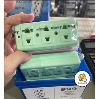 เต้ารับ 2ขา 3ช่อง✅ 16a250v 🔌ปลั๊กรุ่นใหม่มีไฟแสดงสถานะ🔴