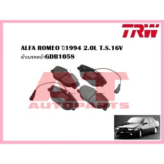 ผ้าเบรคชุดหน้า ชุดหลัง 155 ALFA ROMEO ปี1994 2.0L T.S.16V ยี่ห้อTRW ราคาต่อชุด