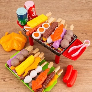 BHQ บาร์บีคิวจำลองสำหรับเด็ก แกล้งเกม ของเล่นเด็กในครัว เครื่องครัวสำหรับทำอาหาร สวมบทบาทบาร์บีคิว