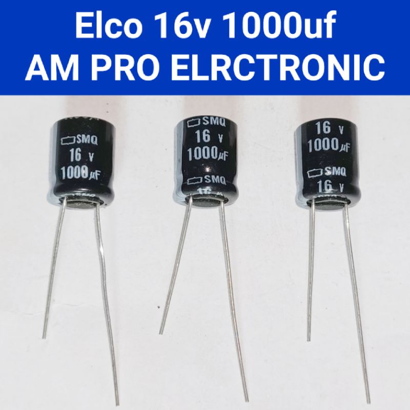 Elco 16v 1000uf Elko 1000uf 16v สีดํา ต้นฉบับ