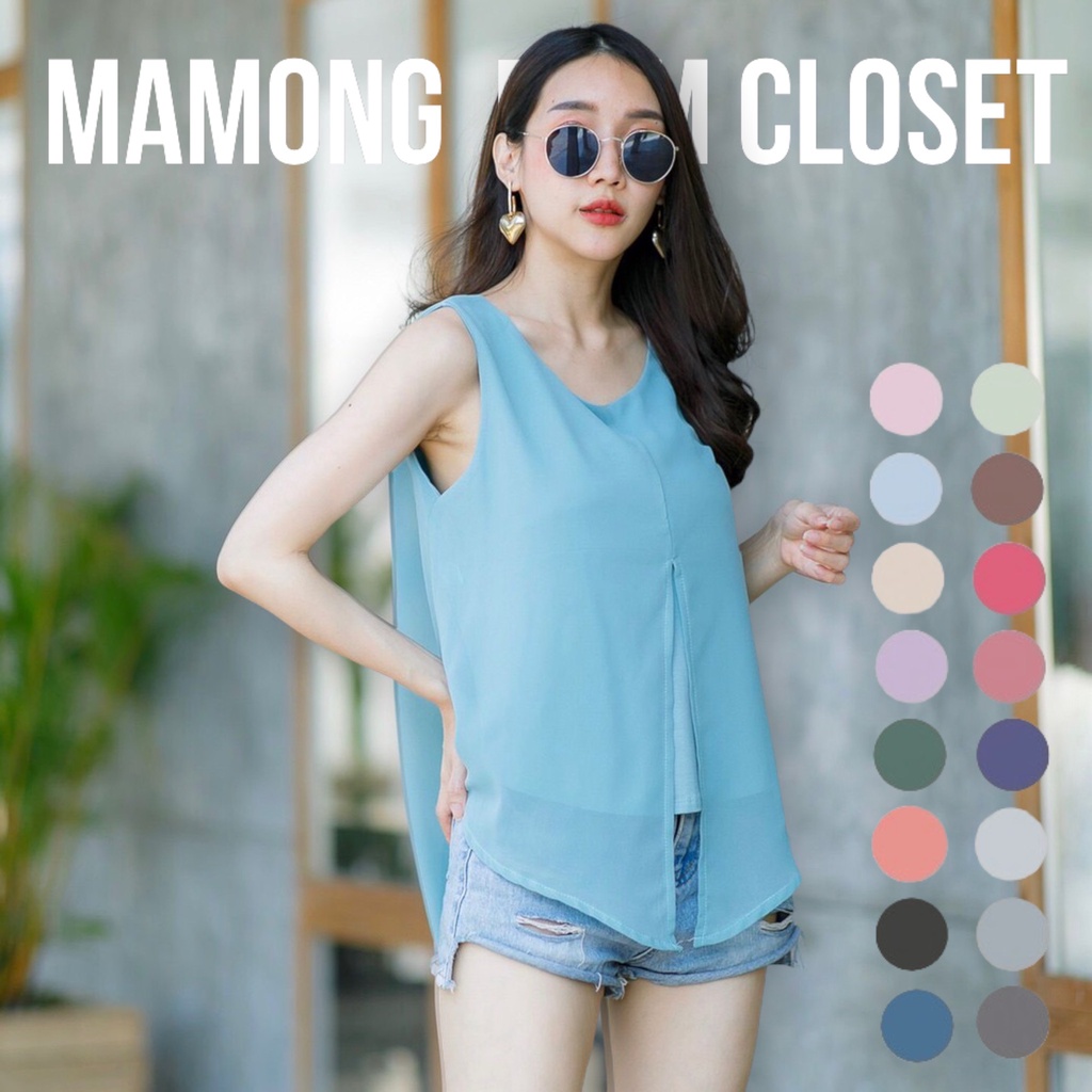 Mamong ชุดให้นม 1031 เสื้อแขนกุด ผ่าหน้าผ่าหลัง