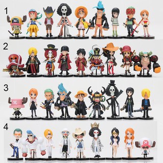 ฟิกเกอร์ One Piece Luffy Nami Chopper zook Brook Shiki 9 ชิ้น