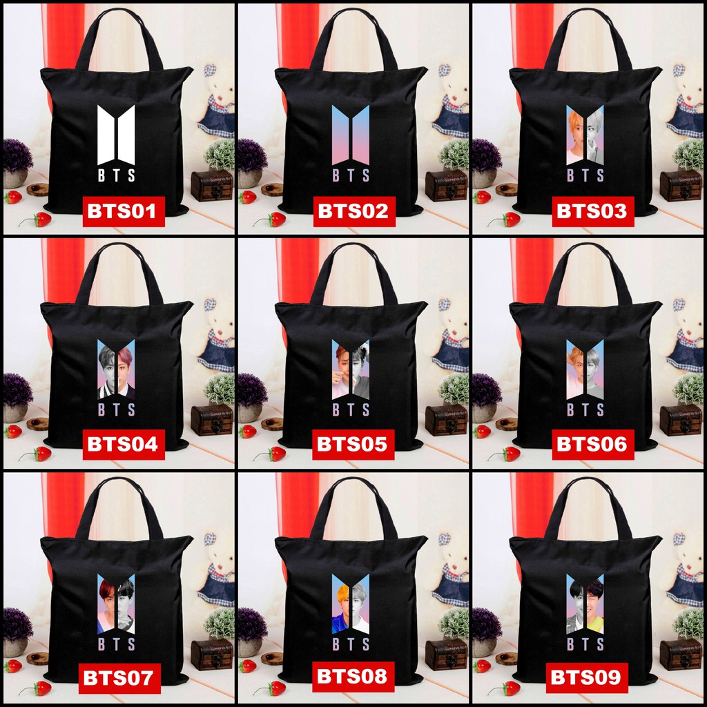 กระเป๋าสะพายไหล่ ลายศิลปินเกาหลี BTS KANVAS BTS UNISEX BEG BTS คุณภาพสูง สําหรับผู้หญิง