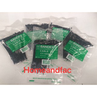 เคเบิ้ลไทร์ สีดำ  BANDEX  100 (4") 100ส. ราคาต่อ3ห่อ