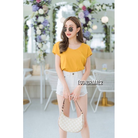 LA DRESS L07 เสื้อคอยู แขนเต่อ เป็นผ้าเนื้อ cotton