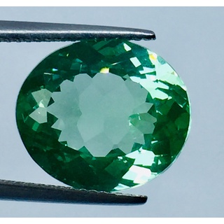 10.72 ct สีเขียว สังเคราะห์ Synthetic Green Oval Loose Gemstone For Fine Jewelry