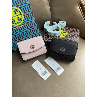 💕Tory burch robinson tri-fold mini wallet กระเป๋าสตางค์ใบสั้น แบบพับ🌈 แบรนด์แท้  ไอเทมแนะนำ ให้ของขวัญ