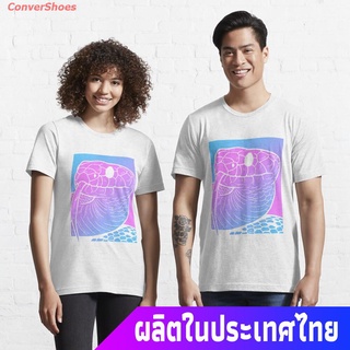 เสื้อยืดกีฬา Vaporwave Snake Aesthetic Pastel Goth Serpent Essential T-Shirt Popular T-shirts