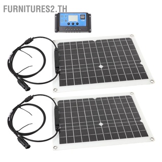 Furnitures2.Th ชุดแผงพลังงานแสงอาทิตย์ 50W Monocrystalline พร้อมตัวควบคุม 10A สําหรับเรือยอร์ช รถบ้าน 2 ชิ้น