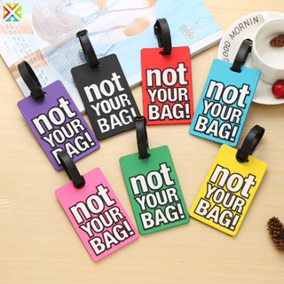 ป้ายแท็ก ซิลิโคน ลายการ์ตูนตัวอักษร Not Your Bag น่ารัก สร้างสรรค์ แบบพกพา อุปกรณ์เสริม สําหรับติดกระเป๋าเดินทาง