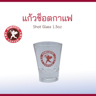 แก้วช็อตกาแฟสกรีนลายโรแมนติกคอฟฟี่ SHOT GLASS CUP WITH ROMANTIC COFFEE LOGO