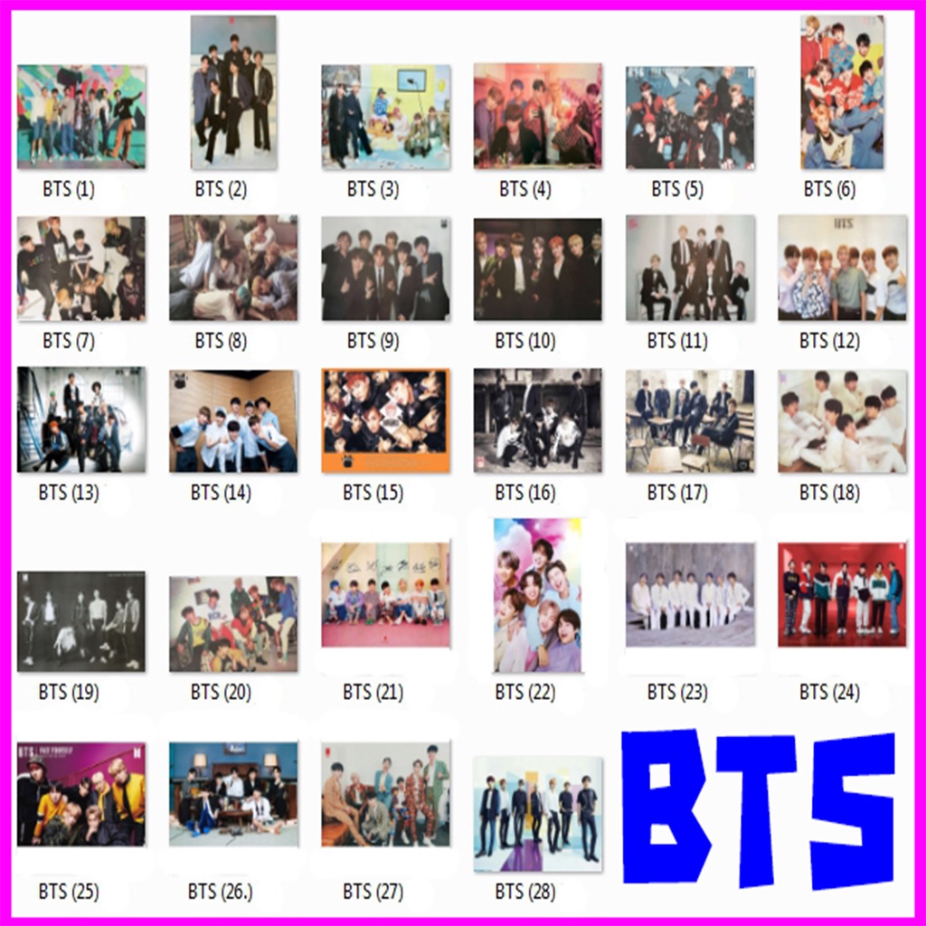 โปสเตอร์ วง BTS บีทีเอส (28แบบ) วง ดนตรี bts เกาหลี รูป ภาพ ติดผนัง สวยๆ poster 34.5x23.5นิ้ว (88 x 60 ซม.โดยประมาณ)