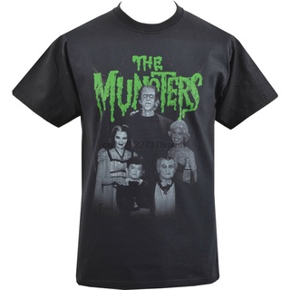 เสื้อยืดผ้าฝ้ายพิมพ์ลายขายดี เสื้อยืด พิมพ์ลายภาพยนตร์สยองขวัญ MEET THE MUNSTERS VINTAGE B-MOVIE สําหรับผู้ชาย ไซซ์ S-5X