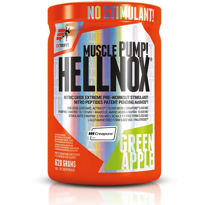 HELLNOX® pre-workout รสแอปเปิ้ลเขียว flavor 620 g.​วันหมดอายุ​2026​ราคาปกติ​1,600
