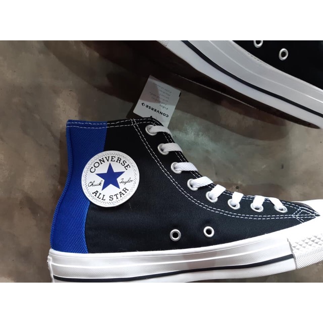 Converse รองเท้าผ้าใบหุ้มข้อ รุ่น All Star Colorblock Hi Black/Blue สีดำแถบน้ำเงิน