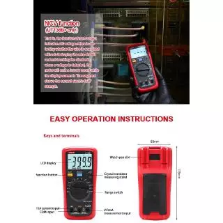 แท้ ส่งจากไทย UNI-T UT136B+ UT136C+ 1000V 10A เครื่องทดสอบมัลติมิเตอร์ดิจิทัล AC DC โวลต์มิเตอร์ แอมมิเตอร์ โอห์ม