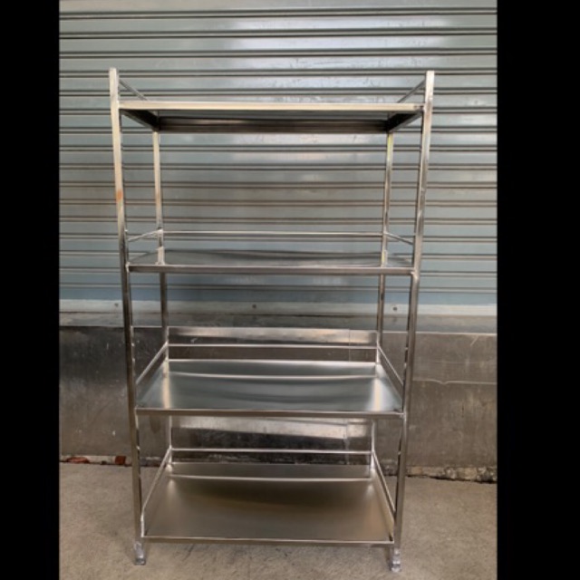 ชั้นสแตนเลส 304 วางของ คว่ำจาน รุ่นแผ่นเรียบ ขนาด 40x80x142 cm