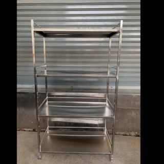ชั้นสแตนเลส 304 วางของ คว่ำจาน รุ่นแผ่นเรียบ ขนาด 40x80x142 cm