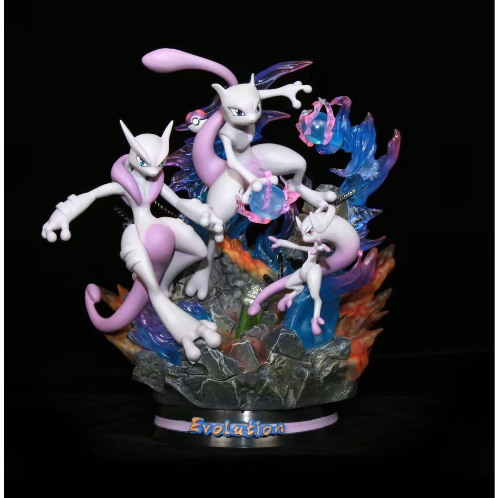 Pokemon Evolution Mewtwo XY รูปปั้น PVC pikachu charizard Mew Two