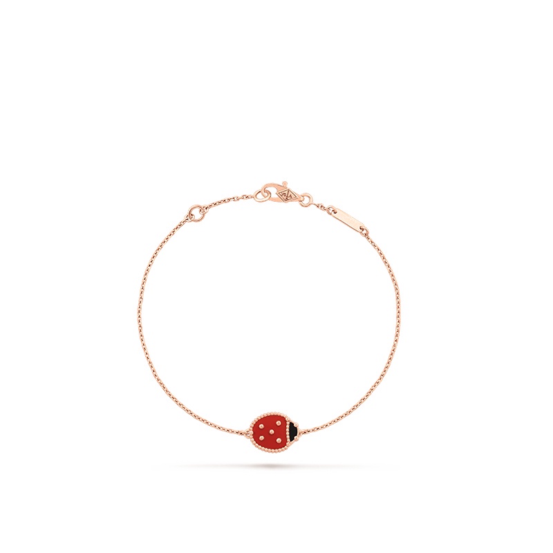 VCA Lucky Spring Closed Ladybug Rose Gold Bracelet