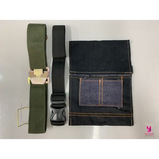 YOJI ONLINE เข็มขัดไนล่อน สีดำ เข็มขัดผ้า เข็มขัดช่างไม้ ถุงตะปู เข็มขัดแขวนค้อน