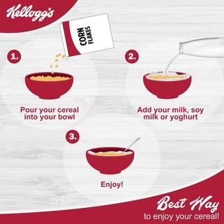 Kellogg's Corn Flakes เคลล็อกส์ คอร์นเฟลกส์ อาหารเช้า ซีเรียลธัญพืช 500 g.